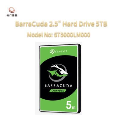 Seagate BarraCuda 2.5" Hard Drive 5TB Model No: ST5000LM000