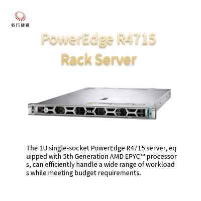 PowerEdge R4715 1U server met één socket, aangedreven door 5e generatie AMD EPYC-processors