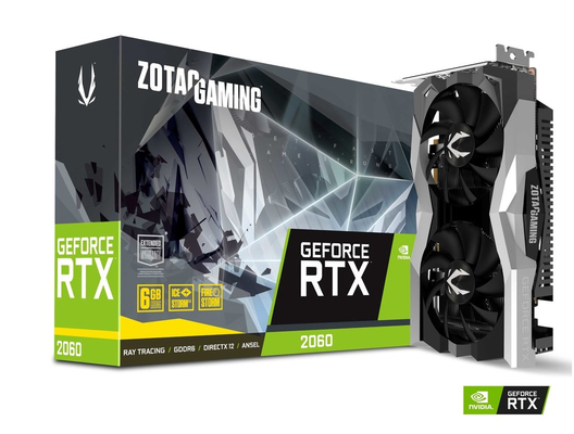 van het de Kaartzotac GOKKEN van 14Gbps 6GB Geforce de Grafische Tweelingventilator van GeForce RTX 2060