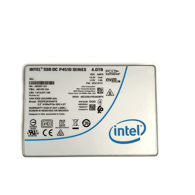 Servers Intel 4TB SSD gelijkstroom P4510 2,5 U.2 NVMe PCIe SSDPE2KX040T8 SSDPE2KX040T801