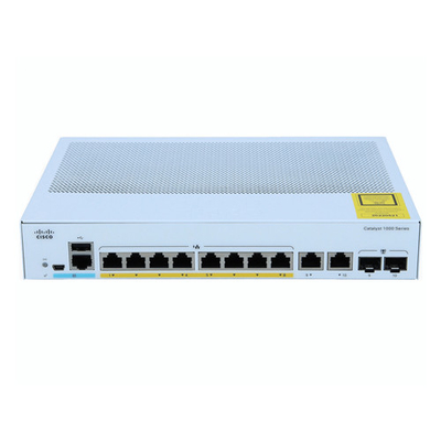 Netwerkbeheersschakelaar Cisco C1000-8P-E-2G-L 8-poort gigabit 2x 1G SFP en RJ-45 combo uplinks POE 67W