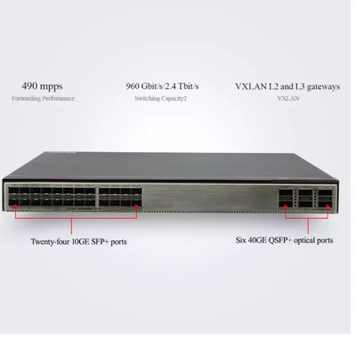HUAWEI Vaste schakelaar S6730-S24X6Q 24 10GE SFP+-poorten, 6 40GE QSFP-poorten 10 Gigabit 1U Stock AC 600w:max 8A DC
