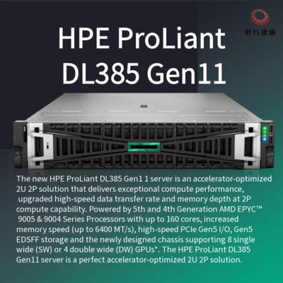 HPE ProLiant DL385 Gen11 Opslagserver, flashopslagsysteem, Xeon CPU-server