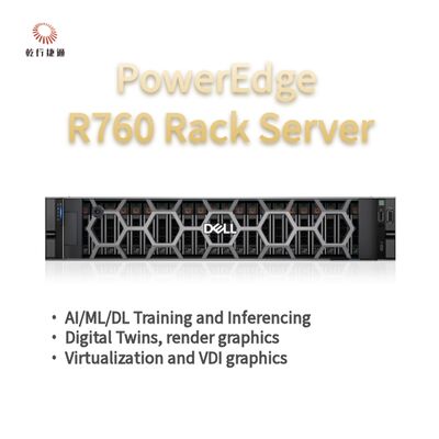 Dell PowerEdge R760 Rack Server Model, flash opslag systeem, xion cpu server