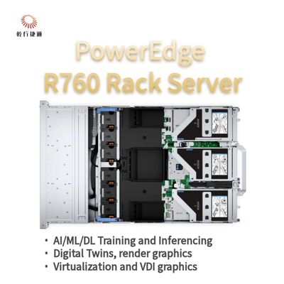 Dell PowerEdge R760 Rack Server Model, flash opslag systeem, xion cpu server