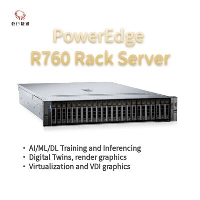 Dell PowerEdge R760 Rack Server Model, flash opslag systeem, xion cpu server