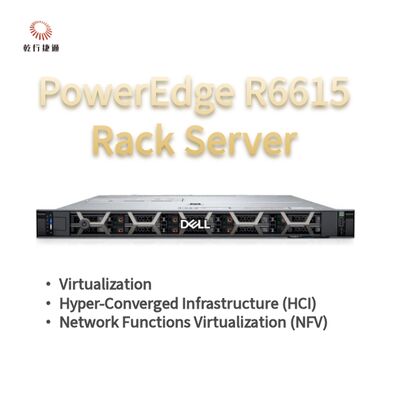 Dell PowerEdge R6615 1U Rack Server met 128 geheugen en Direct Liquid Cooling, aangepaste opslagserver, 2wegserver