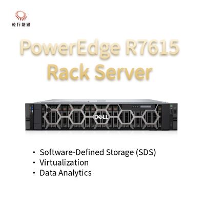 Dell PowerEdge R7615 2U Server met 128 Cores Rack Server, aangepaste opslagserver, 2-wegserver