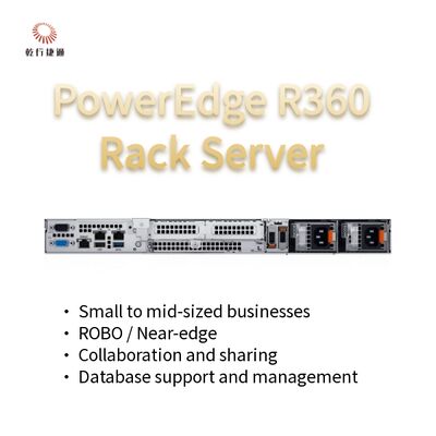 PowerEdge R360 1U Rackserver met Intel Xeon 6300 Serie, 128 GB DDR5 Geheugen en GPU-ondersteuning