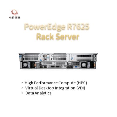 2U Two Socket PowerEdge R7625 Rack Server 4e generatie AMD EPYCTM Processors tot 8x PCIe Gen5 Slots 12 X 2.5" SATA/SAS SSD's