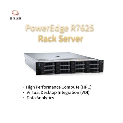 2U Two Socket PowerEdge R7625 Rack Server 4e generatie AMD EPYCTM Processors tot 8x PCIe Gen5 Slots 12 X 2.5" SATA/SAS SSD's