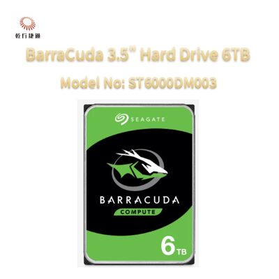 Seagate BarraCuda 3,5" harde schijf 6TB Model nr: ST6000DM003