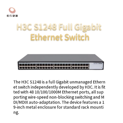 H3C S1248 Full Gigabit Ethernet Switch 48 10/100/1000Mbps automatisch onderhandelen RJ45-poorten