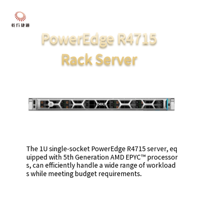 PowerEdge R4715 1U server met één socket, aangedreven door 5e generatie AMD EPYC-processors