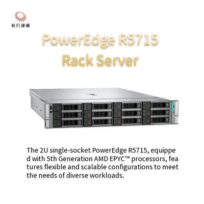PowerEdge R5715 2U Rack Storage Server Single-Socket Platform 5e Generatie AMD EPYC Processor