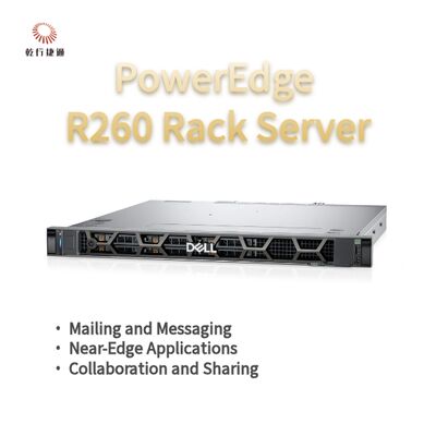 Dell PowerEdge R260 Rack opslagserver, dataserver, aangepaste opslagserver